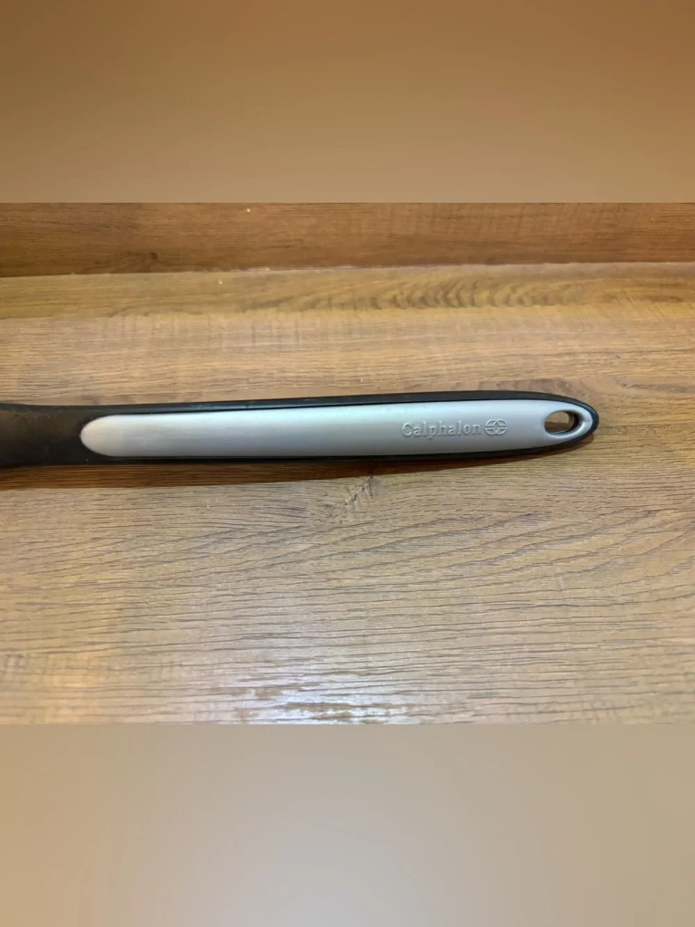Calphalon Nylon &‎ Silicone Long Handle Black & Grey Slotted Spoon 13.5”